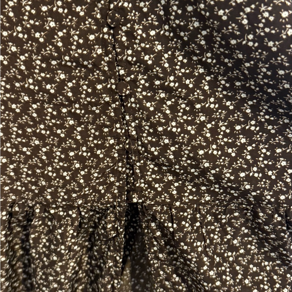 Aura Brown Floral Button-front Sundress - Picture 5 of 8